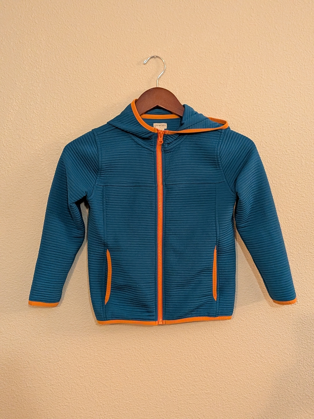 Boys' long-sleeve quilted full-zip hoodie